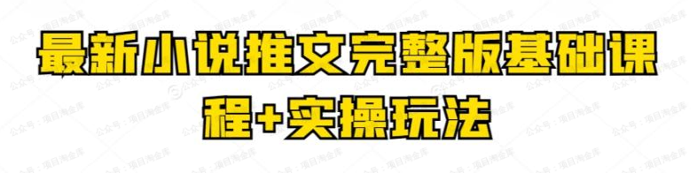 图片[1]-小说推文完整版基础课程+实操玩法