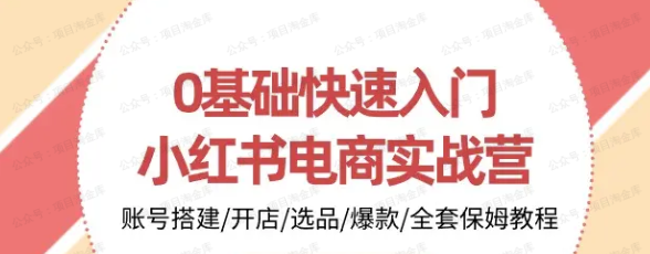 图片[1]-0基础快速入门小红书电商实战营：账号搭建开店选品爆款全套保姆教程