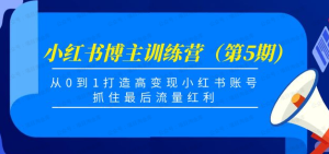 【网上项目资源63】-0基础小红书博主IP训练营第5期-黎明曙光网