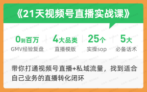 【网上项目资源73】-21天视频号直播实战课-黎明曙光网