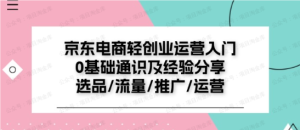 【网上项目资源117】-京东电商轻创业运营入门基础通识及经验分享-黎明曙光网