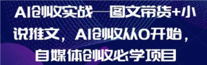 【网上项目资源122】-AI创收实战—图文带货+小说推文+更新中-黎明曙光网