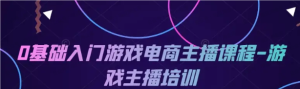 【网上项目资源125】-0基础入门游戏电商主播课程-黎明曙光网