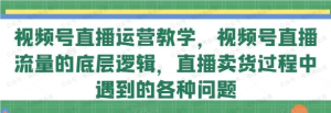 【网上项目资源132】-视频号直播运营教学-黎明曙光网