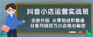 【网上项目资源136】-抖店运营实操课程-黎明曙光网